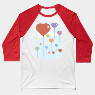 Valentine Balloon Hearts Baseball T-Shirt